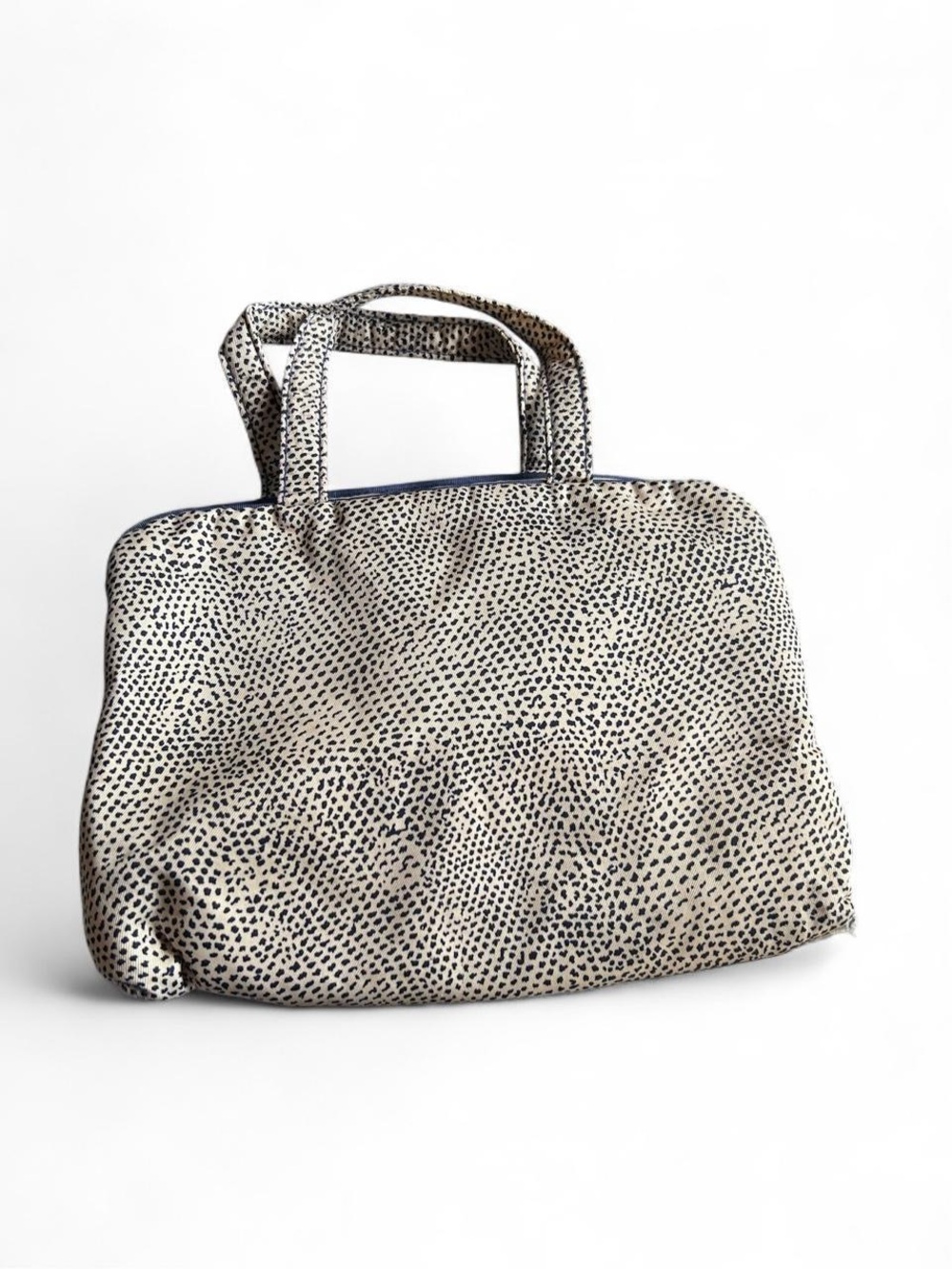 Vintage Oscar de la Renta Travel Cosmetic Bag Clear Zip Toiletry Leopard Print - Picture 1 of 8